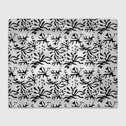 Плед флисовый Черно белый абстрактный модный узор, цвет: 3D-велсофт