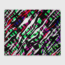 Плед флисовый Разноцветная Зебра, цвет: 3D-велсофт