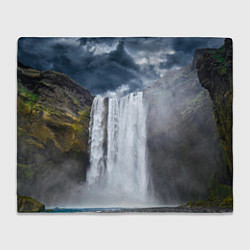 Плед флисовый Водопад Скогафосс, цвет: 3D-велсофт