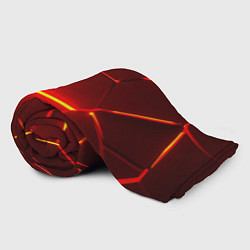 Плед флисовый Красные неоновые геометрические плиты, цвет: 3D-велсофт — фото 2