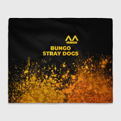 Плед флисовый Bungo Stray Dogs - gold gradient: символ сверху, цвет: 3D-велсофт