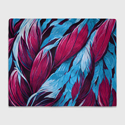 Плед флисовый Яркие экзотические перья, цвет: 3D-велсофт