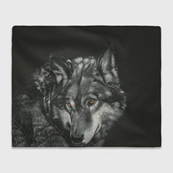 Плед флисовый Серый мудрый волк, цвет: 3D-велсофт