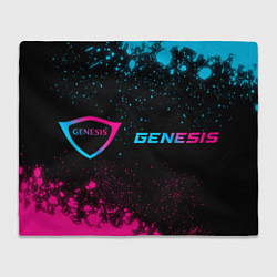 Плед флисовый Genesis - neon gradient: надпись и символ, цвет: 3D-велсофт