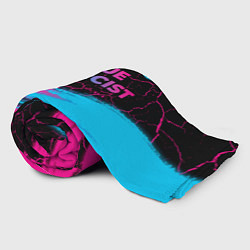 Плед флисовый Blue Exorcist - neon gradient: символ сверху, цвет: 3D-велсофт — фото 2
