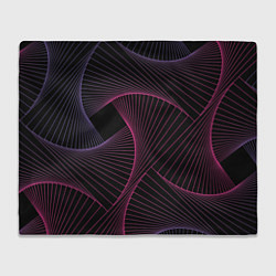 Плед флисовый Неоновые волны градиент, цвет: 3D-велсофт
