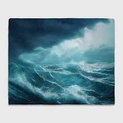 Плед флисовый Буря в море, цвет: 3D-велсофт