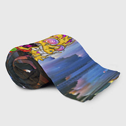 Плед флисовый Барт Симпсон, свободное падение - стилизация, цвет: 3D-велсофт — фото 2