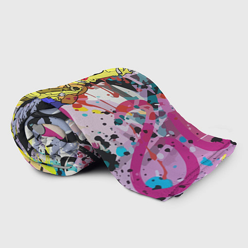 Плед Зомби Барт Симпсон с рогаткой на фоне граффити / 3D-Велсофт – фото 2