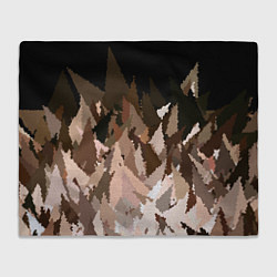 Плед флисовый Abstract mosaic pattern brown and black, цвет: 3D-велсофт
