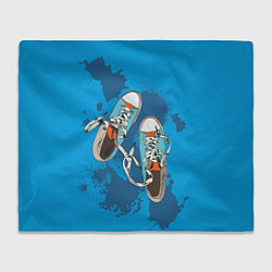 Плед флисовый Мои любимые кеды, цвет: 3D-велсофт