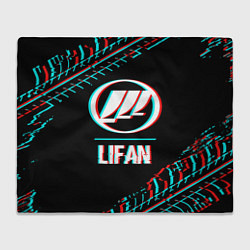 Плед Значок Lifan в стиле glitch на темном фоне