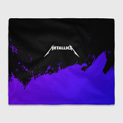Плед флисовый Metallica purple grunge, цвет: 3D-велсофт