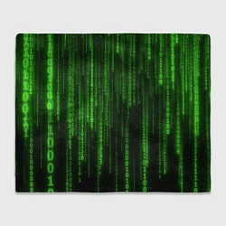 Плед флисовый Двоичный код зеленый, цвет: 3D-велсофт