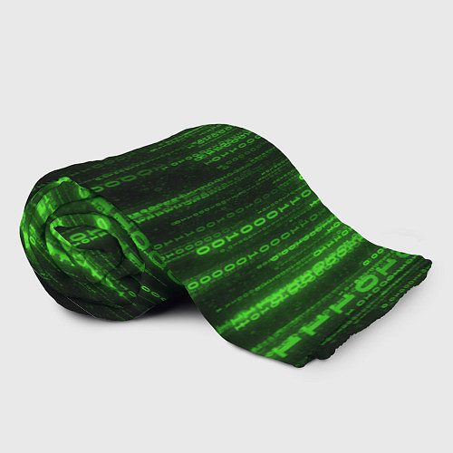 Плед Двоичный код зеленый / 3D-Велсофт – фото 2
