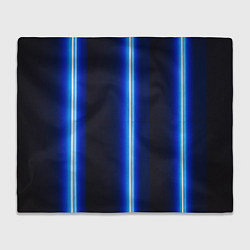 Плед флисовый Неоновое синее свечение, цвет: 3D-велсофт