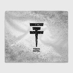 Плед флисовый Tokio Hotel с потертостями на светлом фоне, цвет: 3D-велсофт