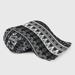Плед флисовый Черно-белый скандинавский орнамент, цвет: 3D-велсофт — фото 2