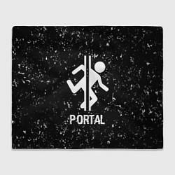 Плед флисовый Portal glitch на темном фоне, цвет: 3D-велсофт