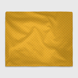 Плед флисовый Желтые связанные узоры, цвет: 3D-велсофт