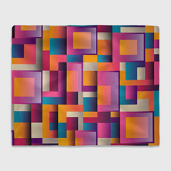 Плед флисовый Квадрат и прямоугольники, цвет: 3D-велсофт