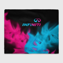 Плед флисовый Infiniti - neon gradient: символ сверху, цвет: 3D-велсофт