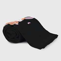 Плед флисовый Крольчонок С Бантиком На Чёрном Фоне, цвет: 3D-велсофт — фото 2