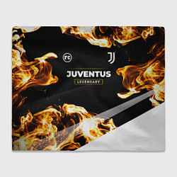 Плед флисовый Juventus legendary sport fire, цвет: 3D-велсофт