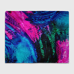 Плед флисовый Неоновые краски - абстракция, цвет: 3D-велсофт