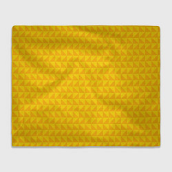 Плед флисовый Геометрия - желтые треугольники, цвет: 3D-велсофт