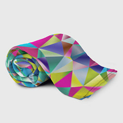 Плед флисовый Радужные трехмерные треугольники, цвет: 3D-велсофт — фото 2
