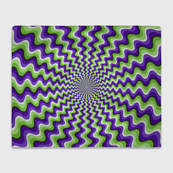 Плед флисовый Гипнотические полосы - оптическая иллюзия, цвет: 3D-велсофт