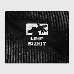 Плед флисовый Limp Bizkit с потертостями на темном фоне, цвет: 3D-велсофт