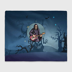 Плед флисовый Смерть играет на гитаре, цвет: 3D-велсофт