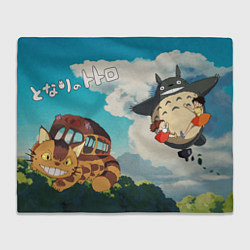 Плед флисовый Flight Totoro & Catbus, цвет: 3D-велсофт