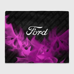 Плед флисовый Ford pro racing: символ сверху, цвет: 3D-велсофт