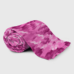 Плед флисовый Яркий малиново-розовый геометрический узор, цвет: 3D-велсофт — фото 2