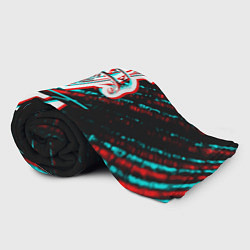 Плед флисовый GTA в стиле glitch и баги графики на темном фоне, цвет: 3D-велсофт — фото 2