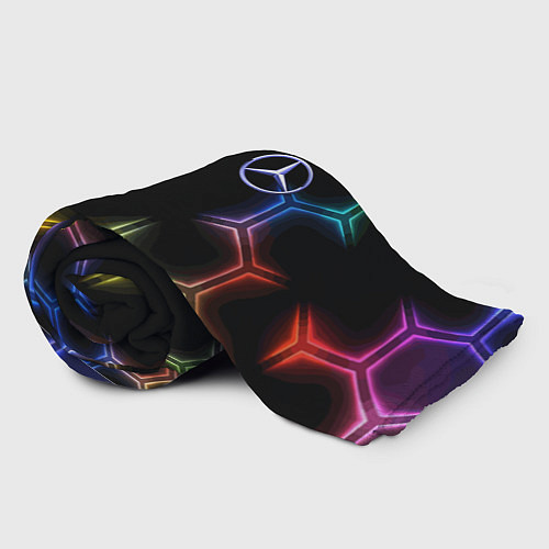 Плед Mercedes - neon pattern / 3D-Велсофт – фото 2