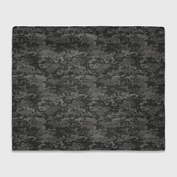 Плед флисовый Камуфляж AOR-2 серый пиксель, цвет: 3D-велсофт
