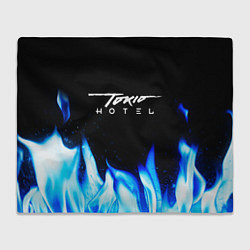 Плед флисовый Tokio Hotel blue fire, цвет: 3D-велсофт