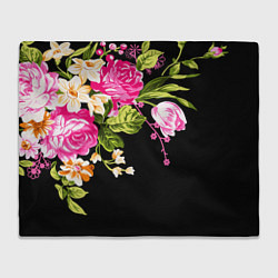 Плед флисовый Букет цветов, цвет: 3D-велсофт