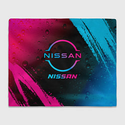 Плед флисовый Nissan - neon gradient, цвет: 3D-велсофт