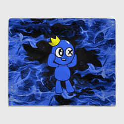 Плед флисовый Роблокс: Синий огонь, цвет: 3D-велсофт