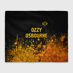 Плед флисовый Ozzy Osbourne - gold gradient: символ сверху, цвет: 3D-велсофт