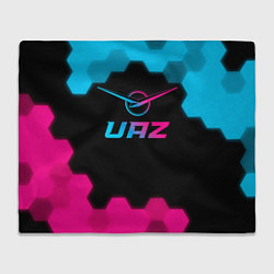 Плед флисовый UAZ - neon gradient, цвет: 3D-велсофт