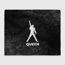 Плед флисовый Queen с потертостями на темном фоне, цвет: 3D-велсофт
