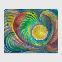 Плед флисовый Лунная соната абстракция акварель, цвет: 3D-велсофт