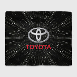 Плед флисовый Тойота, эмблема, автомобильная тема, цвет: 3D-велсофт