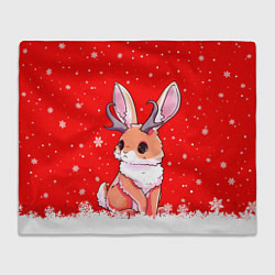 Плед флисовый Кролик олень - кролик с рожками, цвет: 3D-велсофт